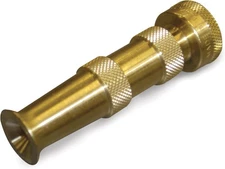 12380 Brass Adjustable Hose Nozzle - for Patios Gutters Multiple Spray Pattern