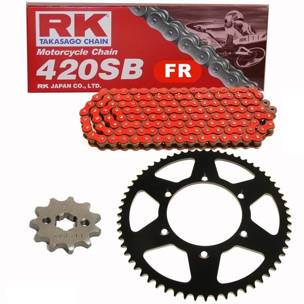 Kettensatz Cpi Sm 50 Supermoto 03-10 Kette Rk Fr 420 Sb 136 Offen Rot 11/62-image