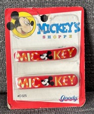 VTG GOODY Deadstock Mickey Mouse 2 Two Barrettes D325 1991 Mickeys Shoppe Hair