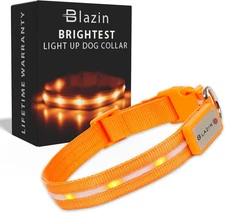  1000ft LED Dog Collar – Rechargeable, Waterproof, High Visibility