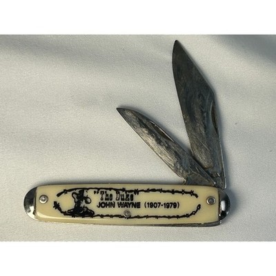 Vintage John Wayne Pho Duzo Commemorative 2 Blade Pocket Knife Unused