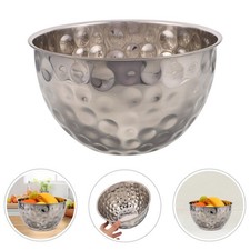 Silver Mixing Bowls Hammered Salad Bowl 8 Inch Stainless Steel Candy Dish