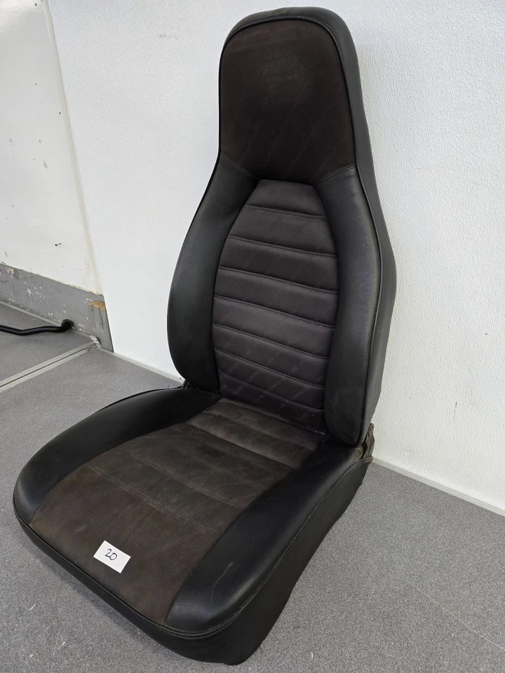 NICE USED ORIGINAL RECARO PORSCHE 911 912E BLACK VINYL PASSENGER BUCKET SEAT #20 — 第 3/4 张图片