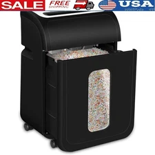 Micro Cut Paper Shredder 14 Sheets Heavy Duty Home Office W/ Jam Proof Bin New