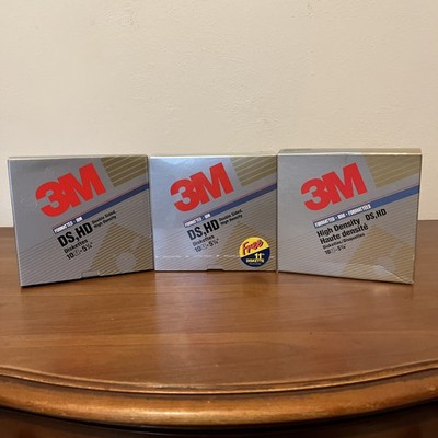 (3) Boxes 3M Diskettes DS, HD Box of 10-(5 1/4'') HIGH DENSITY 30 Total Diskettes