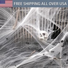 Halloween Spider Web Decor White Stretchy Cobweb Haunted House Party