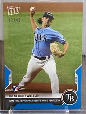 2021 Topps Now 62 Brent Honeywell Jr RC Debut Blue Parallel /49