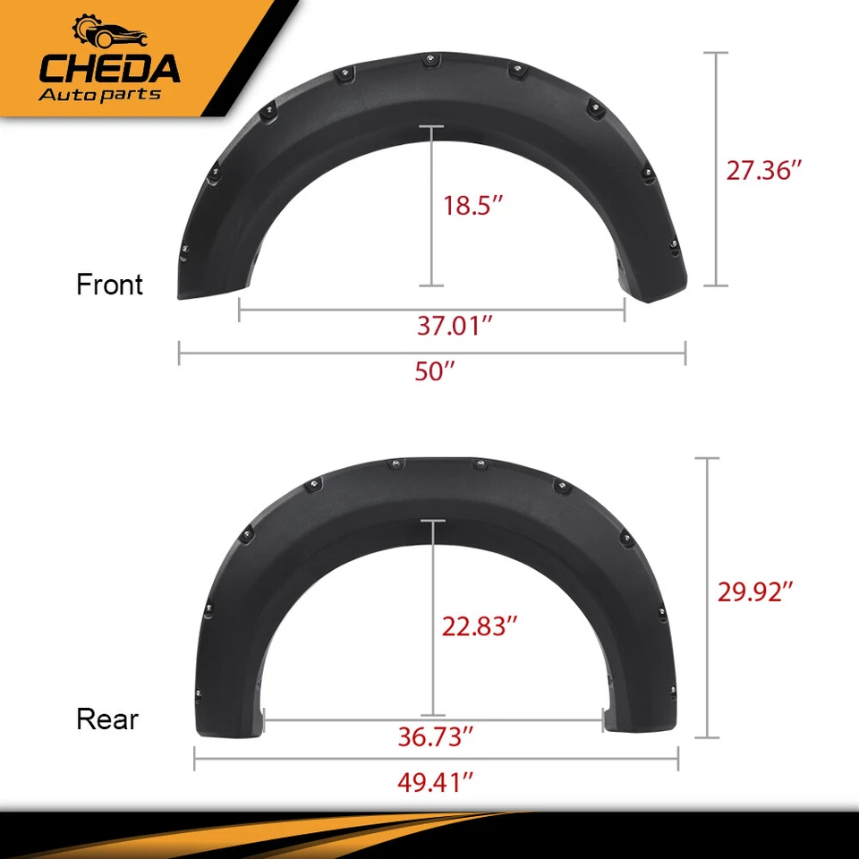 Guardabarros llamaradas aptas para Ford F150 F-150 2009-2014 bolsillo remache estilo perno en la rueda Foto 4 de 4