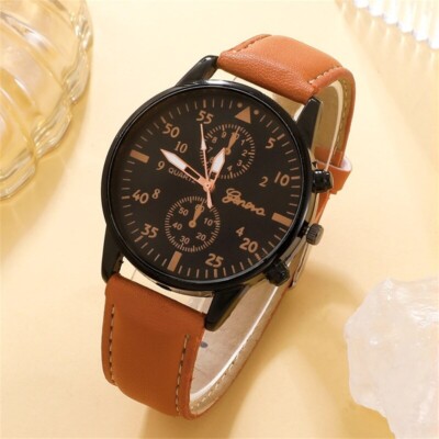 Montre Homme YBOTTI à Quartz Avec 3 Bracelets Cuir - Neuf Avec étiquettes