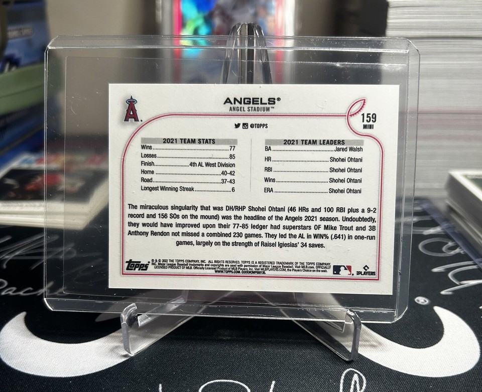 2022 Topps Mini #159 Angels Black Ssp Shohei Ohtani Mike Trout Dual | eBay