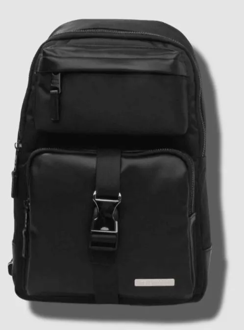 $50 Steve Madden Men's Black Faux Leather One Shoulder Mini Backpack