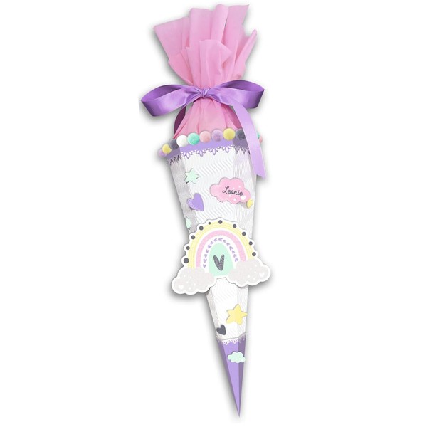 Ursus SchultüTe Bastelset Regenbogen ZuckertüTe Schulfang Weiß Rosa Lila 41Cm-image