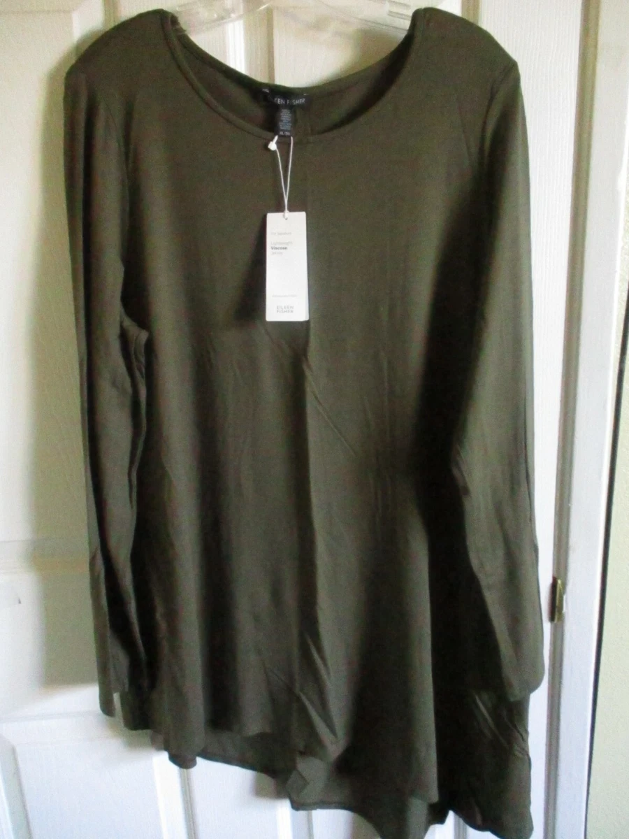 SZ S Eileen Fisher CAPER Lightweight Viscose Jersey Ballet Neck