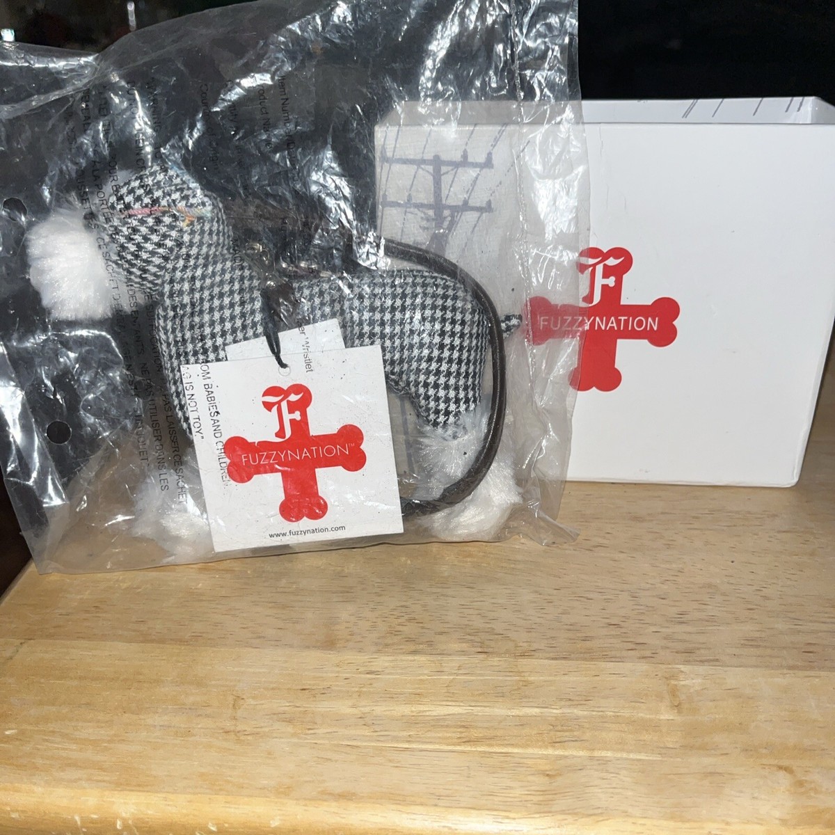 FUZZY NATION ファジーネーション　ミニチュアシュナウザー　バッグ Fuzzy Nation Schnauzer Shaped Bag Purse Houndstooth Wristlet