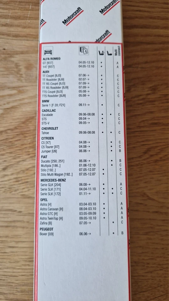 Limpiaparabrisas Motorcraft 1850107 550 mm se adapta a AUDI BMW CHEVCHEVROLET FIAT MERCEDES-BENZ Foto 3 de 4
