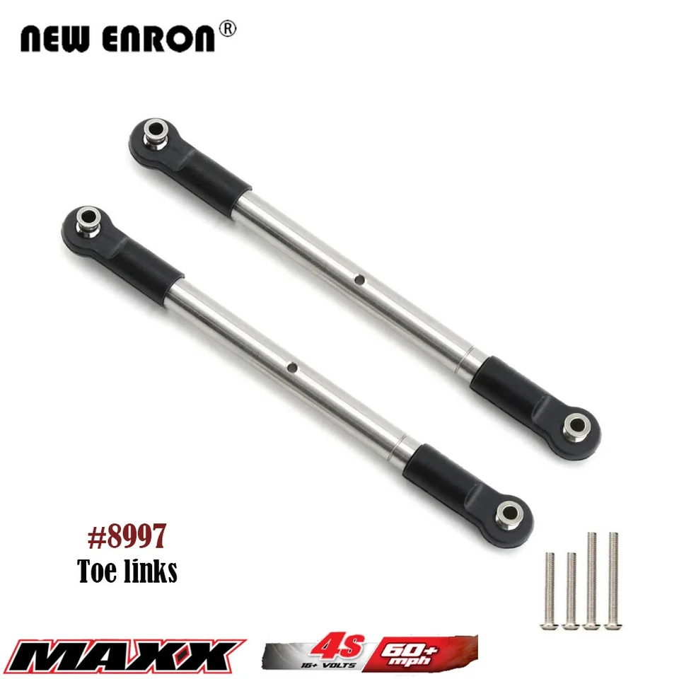 2Pc Front Toe Links 119mm Stainless 8997 for RC Car 1/10 Traxxas WideMaxx 2.0 V2