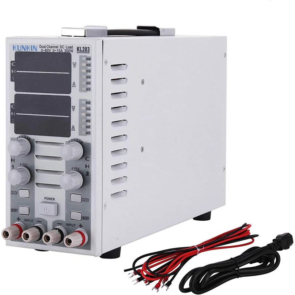 New KL283 Dual Channel Adjustable LCD DC Electronic Load Tester 300W 80V 30A - Image 2 of 4