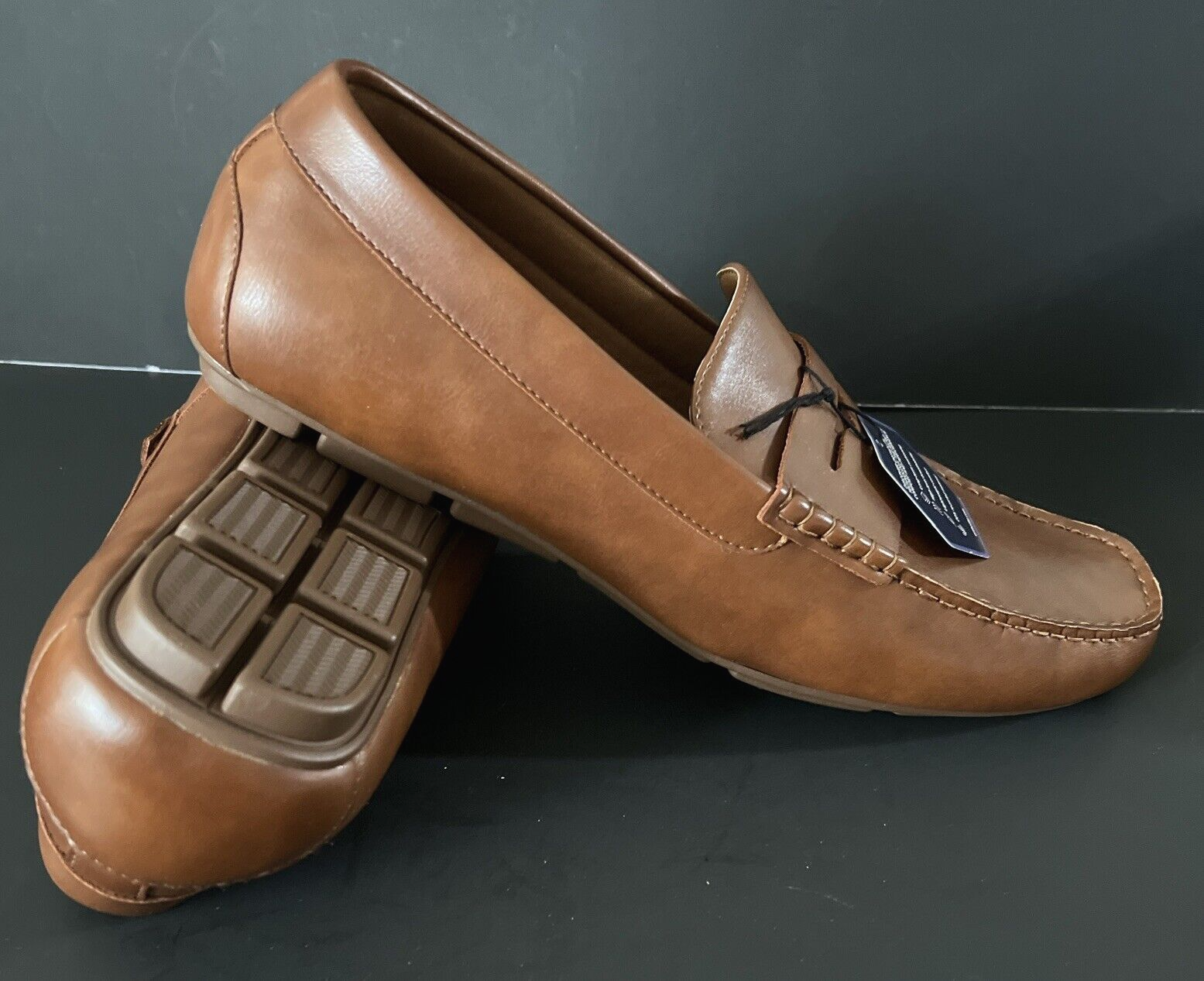SAOLA Mocassini uomo taglia 13 scarpe eleganti casual MARRONE ORTHOLITE comodi SONOMA EU 47