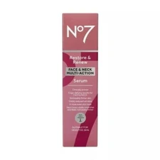 New No7 Face & Neck Multi Action Serum - 1 Oz Restore & Renew