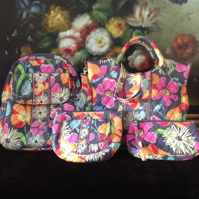 Vera Bradley Small backpack and wristlet bag JAZZY BLOOMS Vera Bradley Jazzy Blooms Cross Body Handbag - Trendy Floral  main image 3