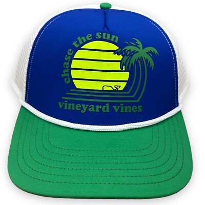 Vineyard Vines Chase The Sun Foam Trucker Snapback Cap Hat