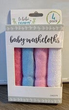 Baby Infant Wash Cloths   4 pack   Bath time    Pink   Soft very Lightweight   NEW   