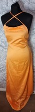 Vera Moda Ladies Orange Strappy Sleeveless Tiered Maxi Summer Dress Size 14 New