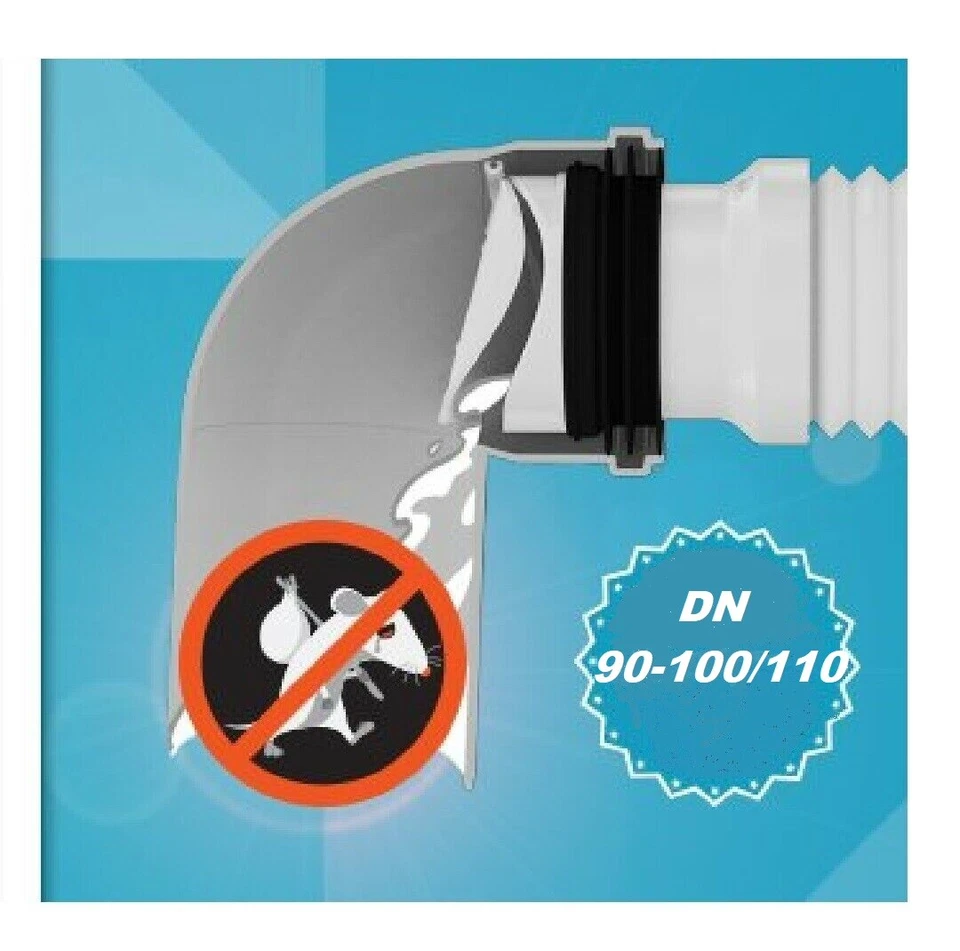 2X Rattenschutzklappe Ø DN 90-100/110 WC Rattenstop abwasserrohr Rückstau  - Bild 4 von 4