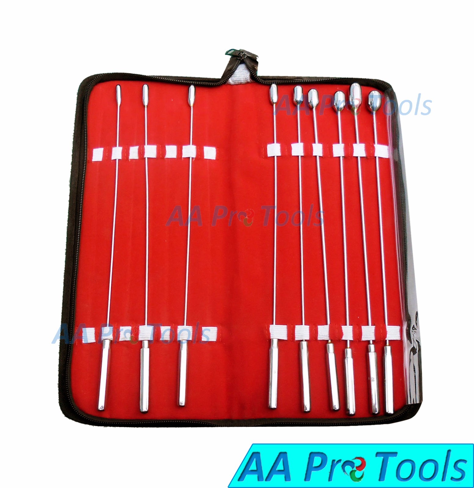 Tubo Doccia Set Dilatatori Uretrali Bakes Rose Bud, 8 Pezzi In Custodia Con Cerniera - Per Uso Chirurgico Set 8 Pezzi In Custodia