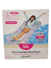 Justice Mesh Lounger Pool Float, 62" x 33.5" Ages 6 Heart Glitter - Brand New