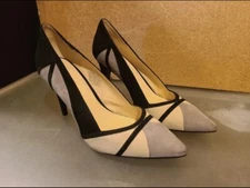 Black/Gray/Beige Leather Upper Nine West Heels