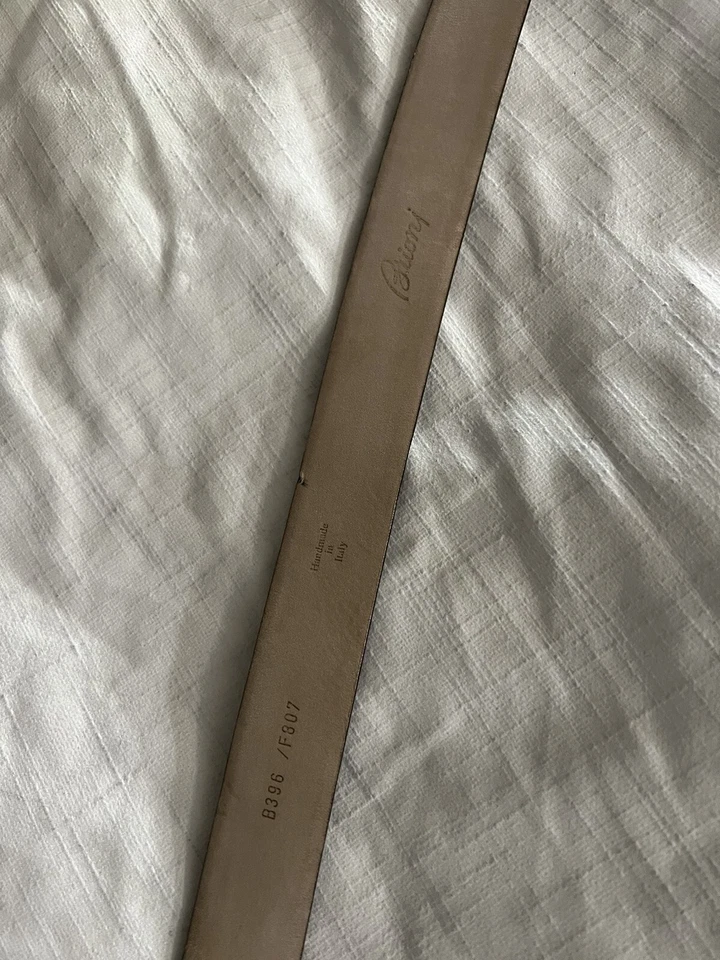 Cinturón Brioni de cuero marrón para hombre 50"" Foto 2 de 4