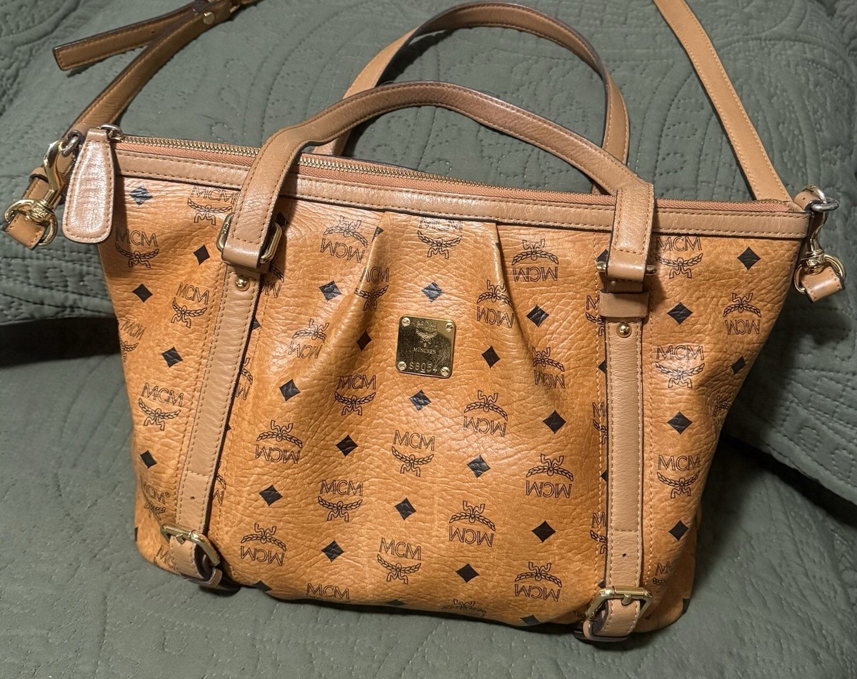 MCM Cognac Visetos Shoulder Bag Pre-Owned