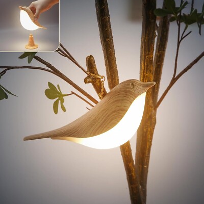 Small Bird Lamp  Battery 3 Color Dimmable Night Light Touch Rechargeable home