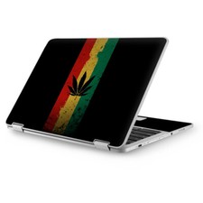 Skins for Asus Chromebook 12.5 vinyl wrap - Rasta Weed Pot Leaf Red Gold Green