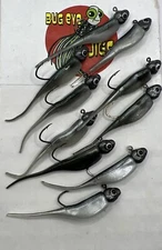 10 Pack 1/16 Oz Crappie Jigs Smokey Green  And Gray  (crappie Minnow)