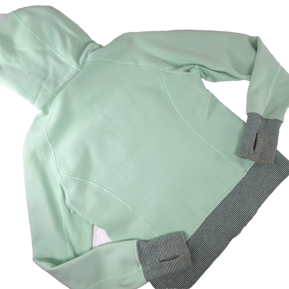 CHAQUETA CON CAPUCHA DE BUCEO LULULEMON PARA MUJER TALLA 10 VERDE MENTA AZUL MARINO FORRADA CAPUCHA... Foto 2 de 4