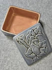 Red Wing vintage ceramic trinket box Blue
