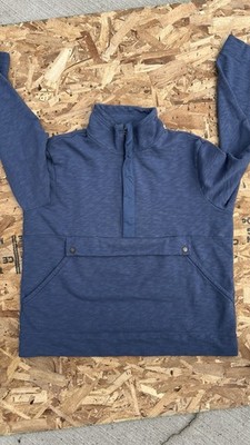 L.L. Bean Signature 1/4 Zip Blue Knit Pullover Sweater XL Slim Fit Mock Neck