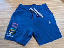 Polo Ralph Lauren Boys 9-10 cotton blend elastic waist drawstring blue shorts