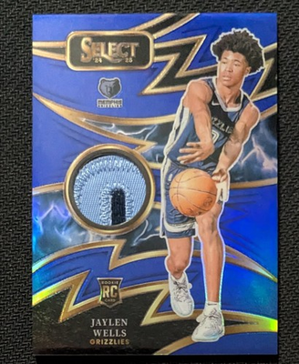 #ad 2024 25 Panini Select Sparks Jaylen Wells #SPK WEL Blue Prizm 75 RC MEM $7.99
