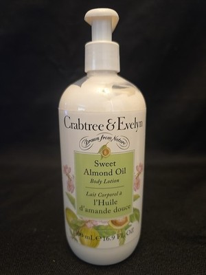 Crabtree & Evelyn SWEET ALMOND OIL Body Lotion w/ Pump 16.9 oz NEW! 