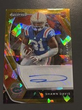 🔥🔥 2021 Panini Prizm Draft Picks Shawn Davis GOLD Cracked Ice Auto RC DPA-SDA