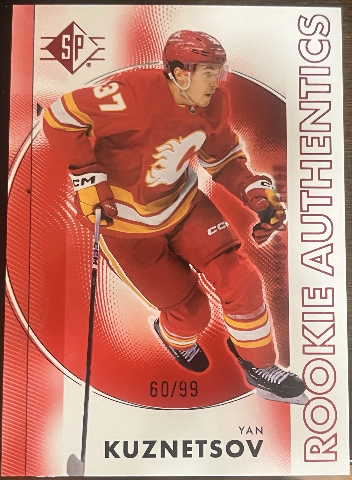 YAN KUZNETSOV #/99 Upper Deck 2024-25 SP Rookie Authentics  Red #120 Flames