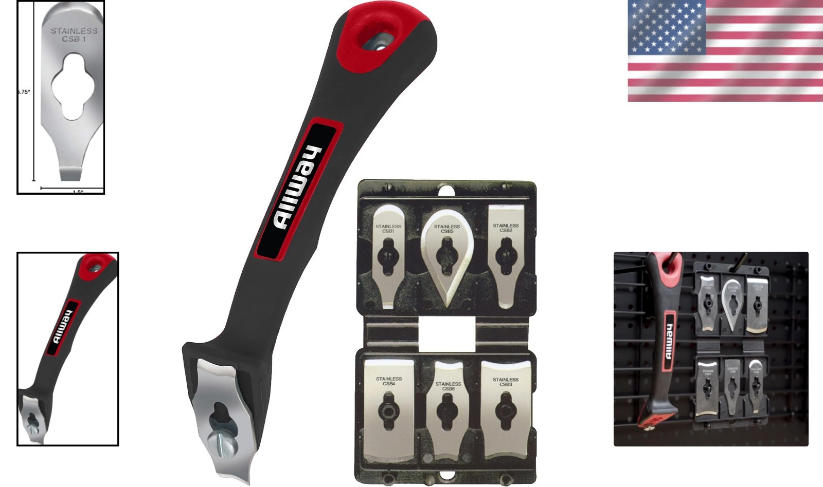 Professional Soft-Grip CS6 Scraper Set - 6 Stainless Steel Paint Blades Included