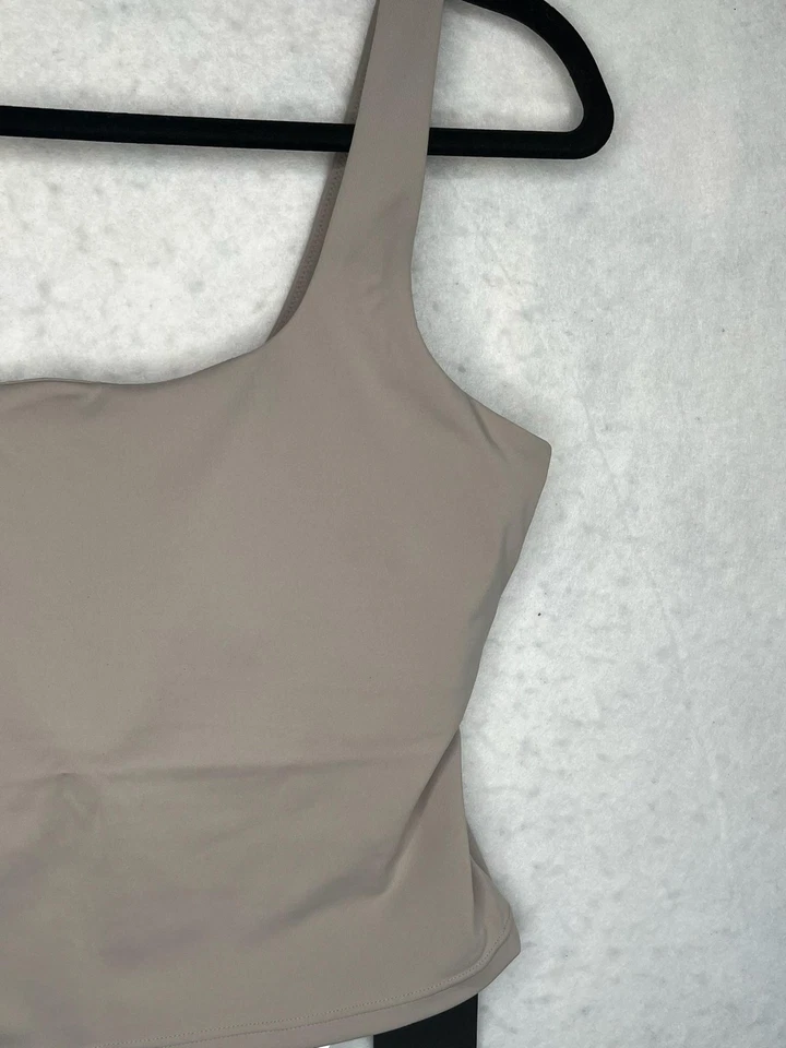 Fabletics Tank Top Womens Medium Brutalist Khaki PureLuxe Built-In Bra Athletic - Image 3 of 4