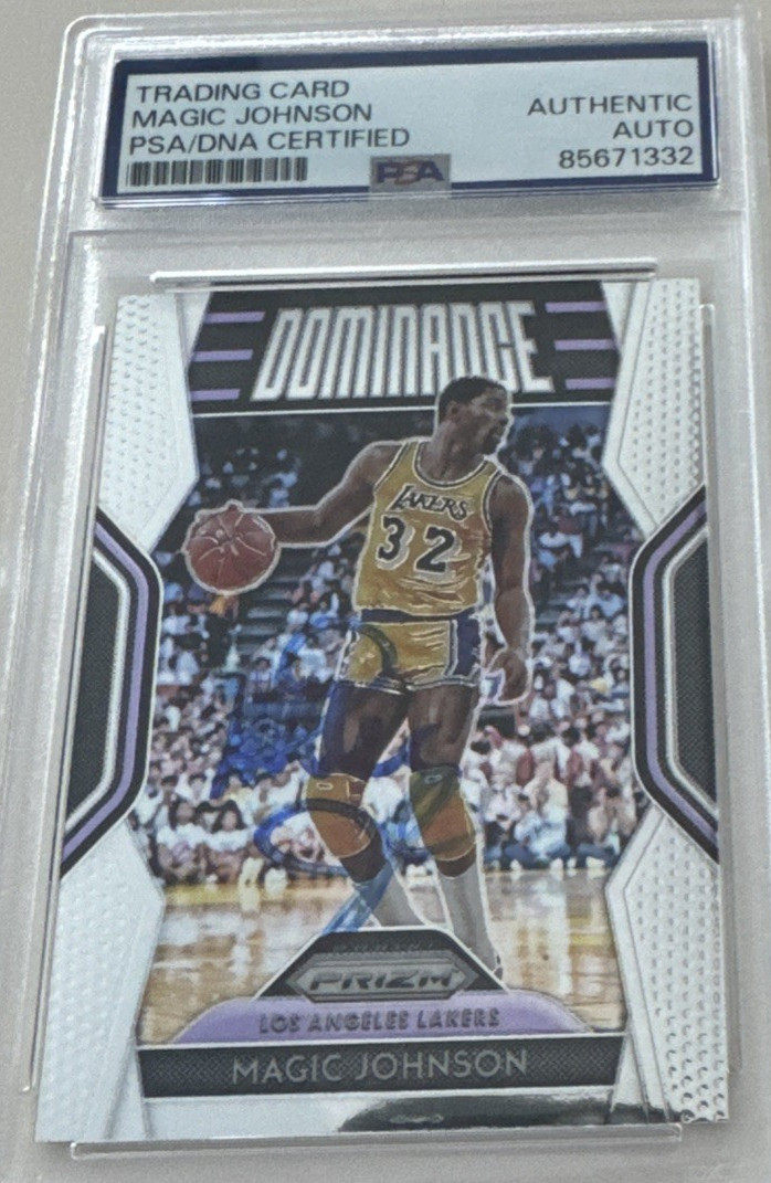 Magic Johnson 2018 Prizm Dominance Silver Auto Lakers PSA/DNA Certified OCA 🔥
