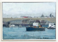 MARK GODWIN (b. 1957) - Oil on Board Original Painting - Thames Scene