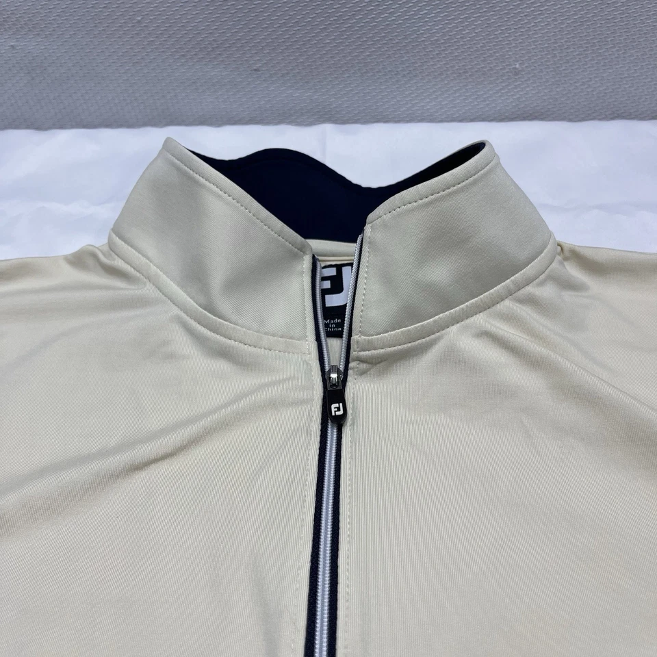 FootJoy 1/4 Zip Men's L Beige Pullover Golf Performance Stretch FJ Nylon - Read - Image 2 of 4