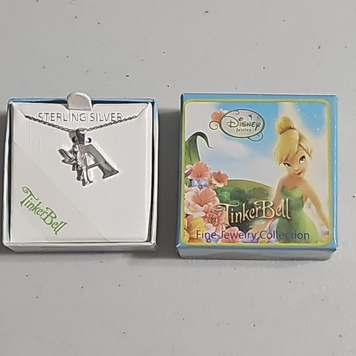 .925 Sterling Silver Pendant, Tinkerbell w/letter A on 18" Chain - Picture 2 of 8